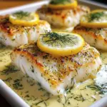 Baked Cod with Lemon-Dill Sauce