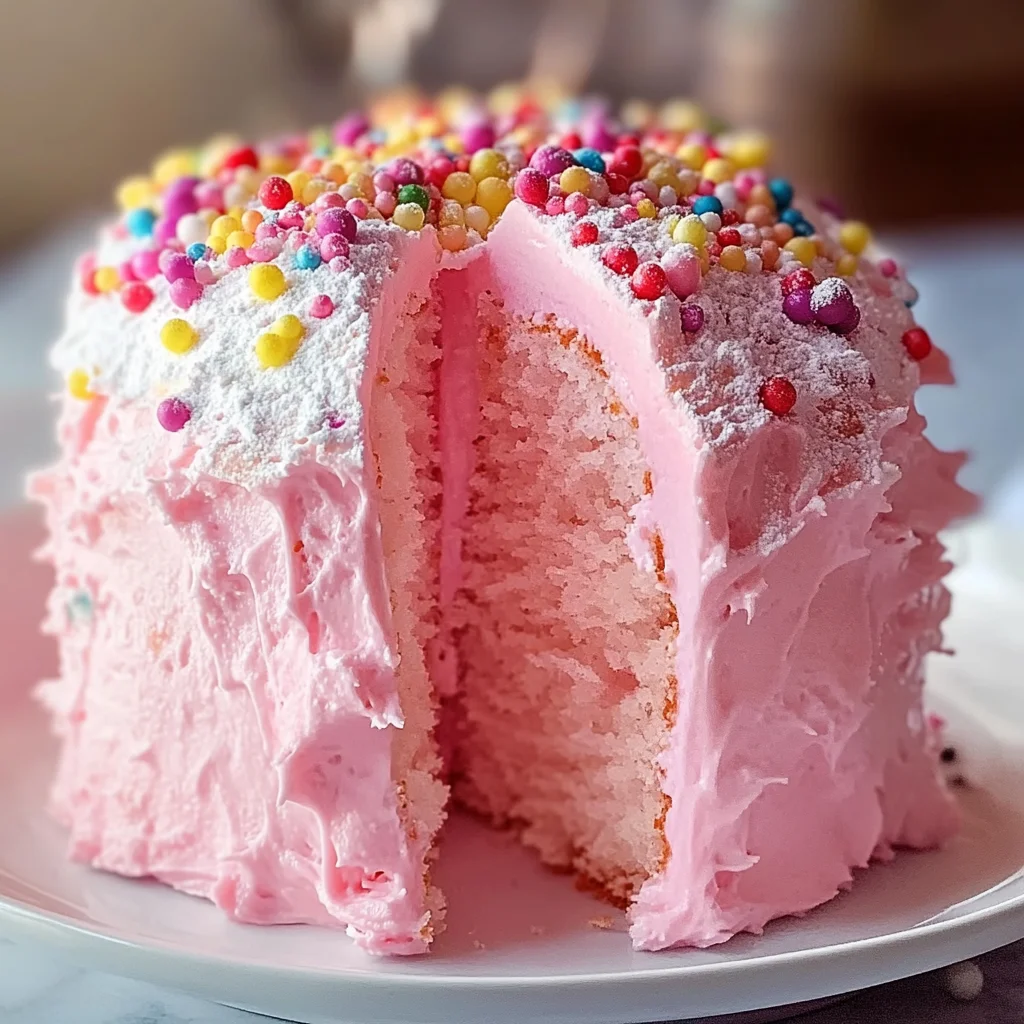 Beautiful Pink Angel Food Cake - Alrightwithme