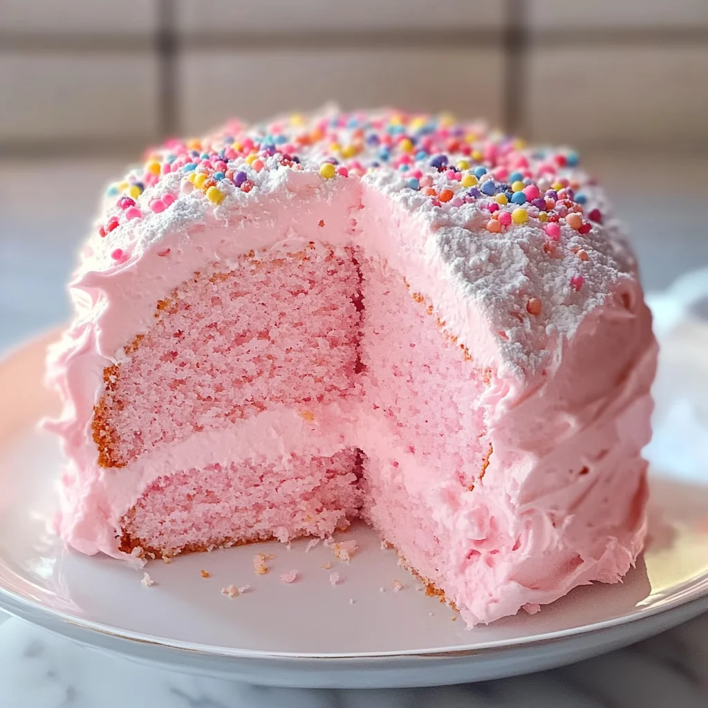 Beautiful Pink Angel Food Cake - Alrightwithme