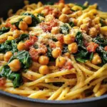 Chickpea and Spinach Pasta