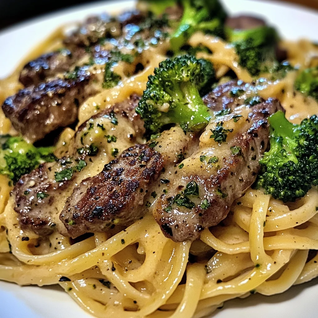 Cowboy Butter Steak & Broccoli Linguine Recipe