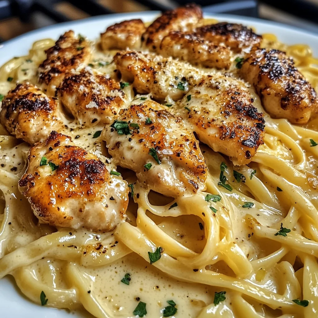 Creamy Garlic Parmesan Chicken Linguine