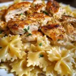 Creamy Provolone Bowtie Alfredo with Garlic Butter Rotisserie Chicken