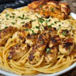 Creamy Provolone Chicken Spaghetti with Cajun Four-Cheese Sauce
