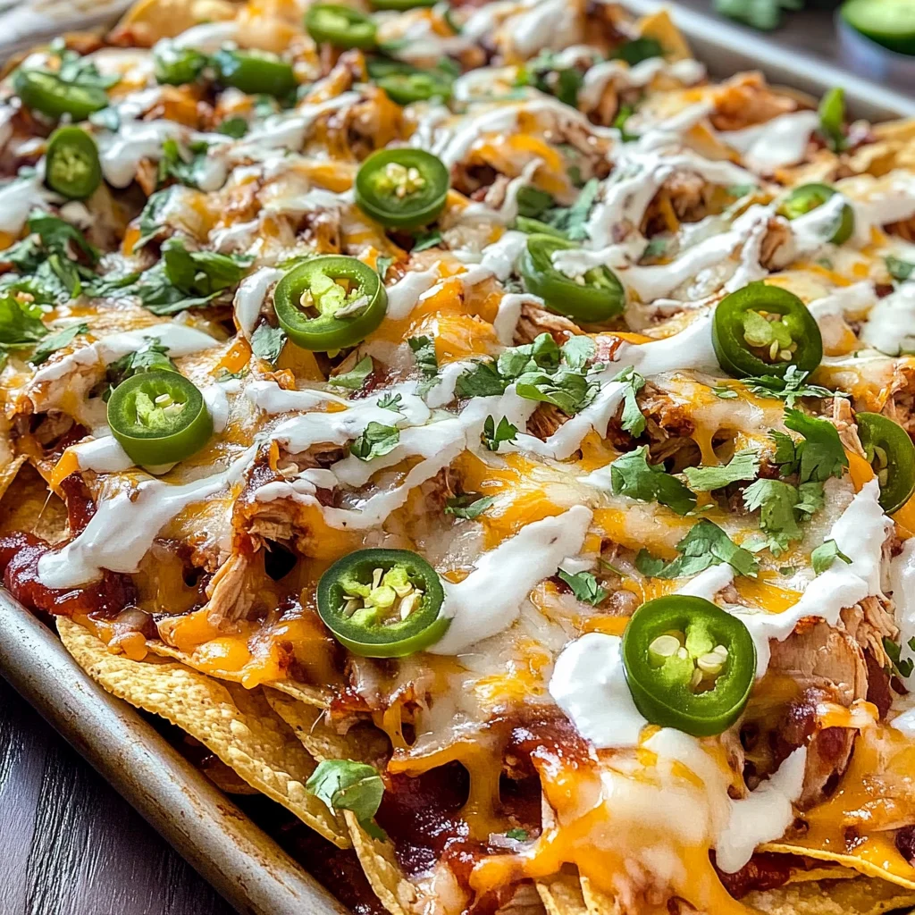 Easy Sheet Pan BBQ Chicken Nachos