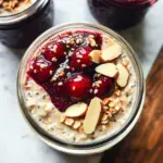 Healthy Overnight Oats with Cherry Chia Seed Jam