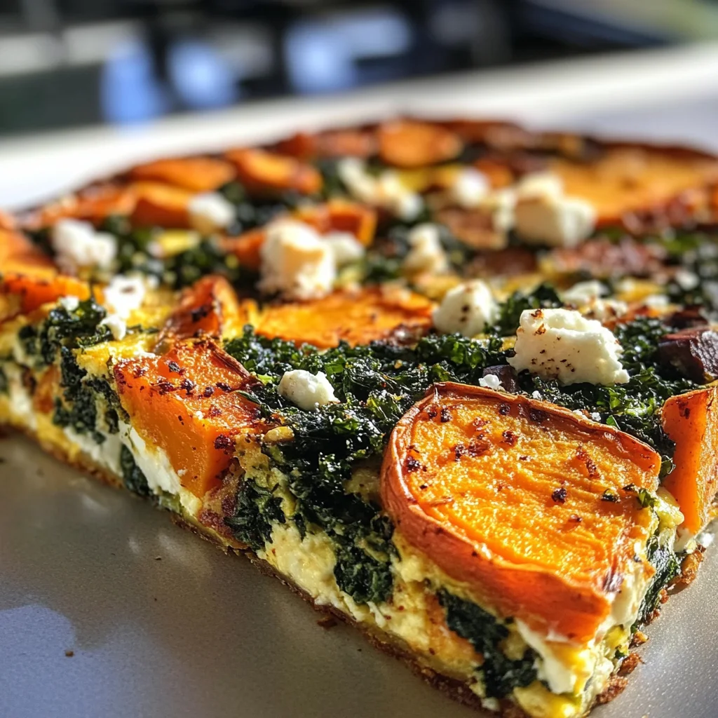 Irresistible Roasted Sweet Potato Kale Frittata Feta in 4 Easy Steps