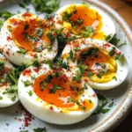 Jammy Eggs with Chili Butter and Garlic Yogurt