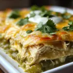 Quick and Easy Green Chile Chicken Enchilada Casserole