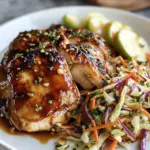 Sticky Apple Cider Chicken with Crisp Autumn Slaw