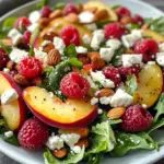White Peach Raspberry Almond Salad