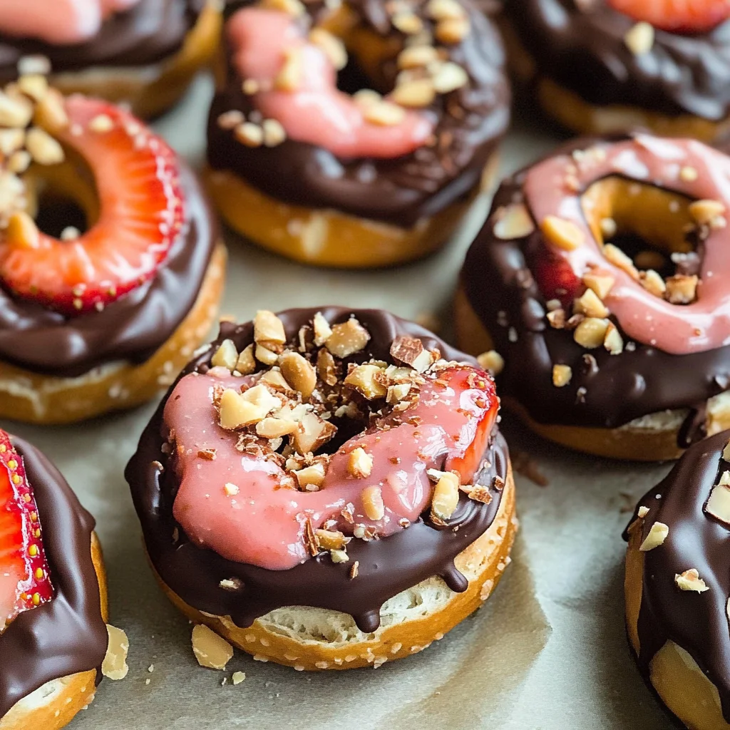 Chocolate Dipped Strawberry Yogurt Pretzel Bites