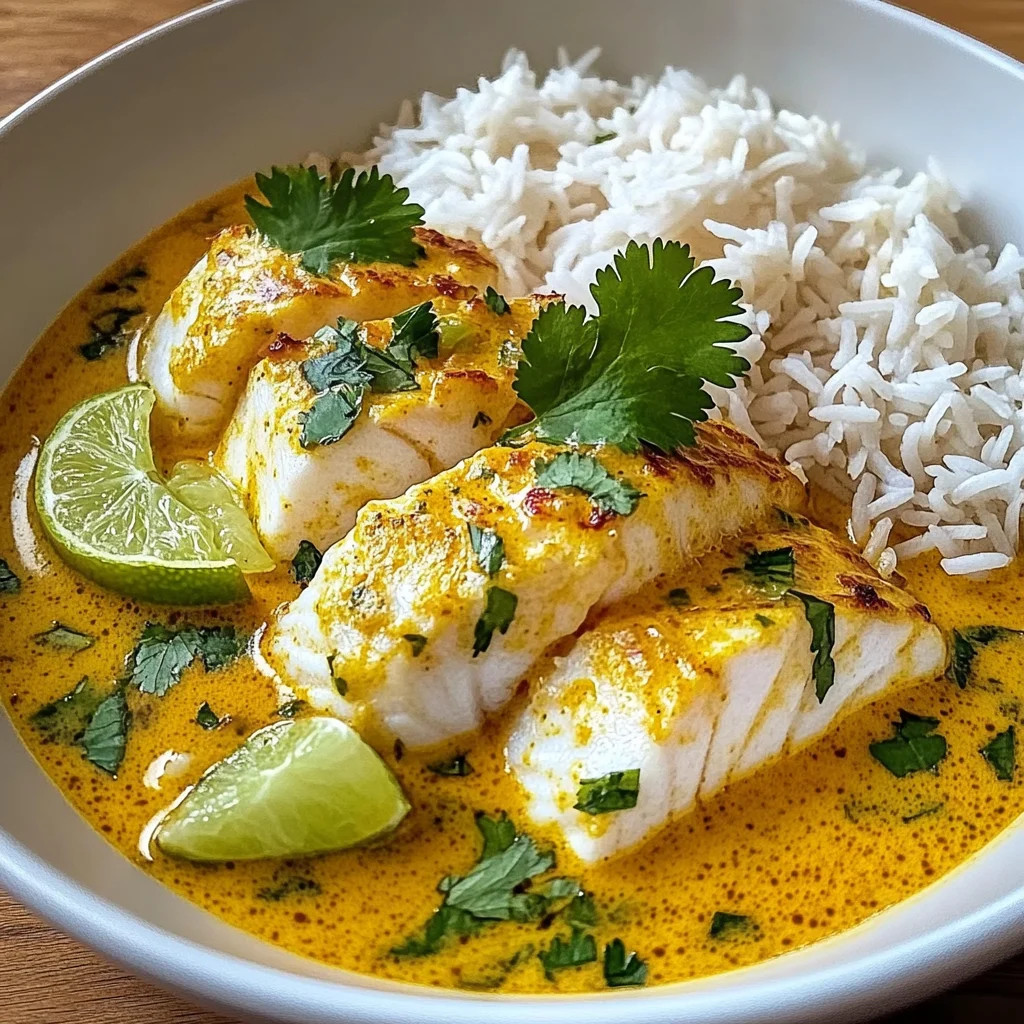 Coconut Lime Fish Curry with Jasmine Rice