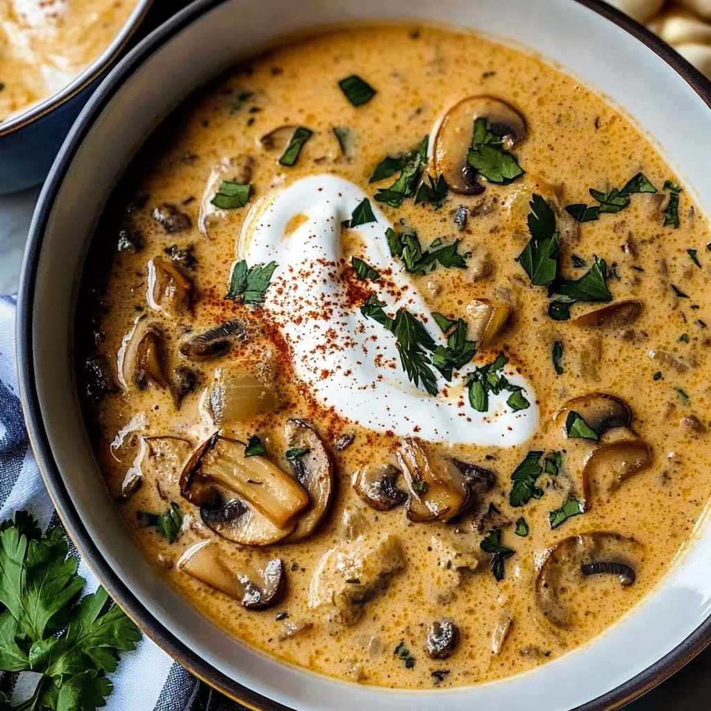 Creamy Hungarian Mushroom Soup