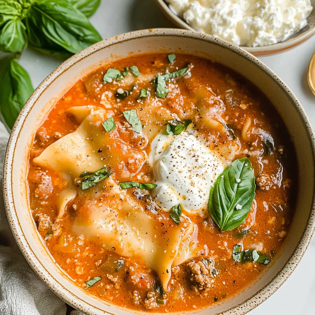 Easy Creamy Lasagna Soup