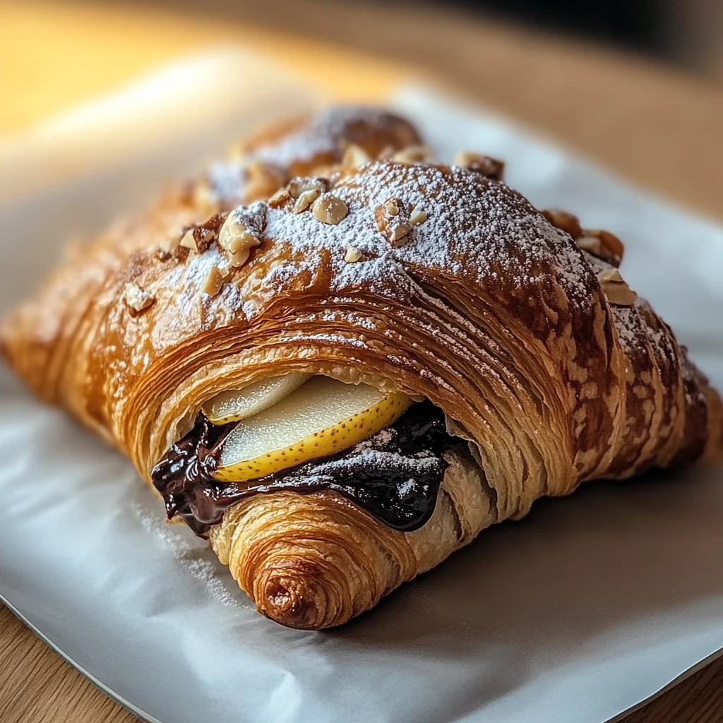 Irresistible Pear Chocolate Hazelnut Croissant Recipe