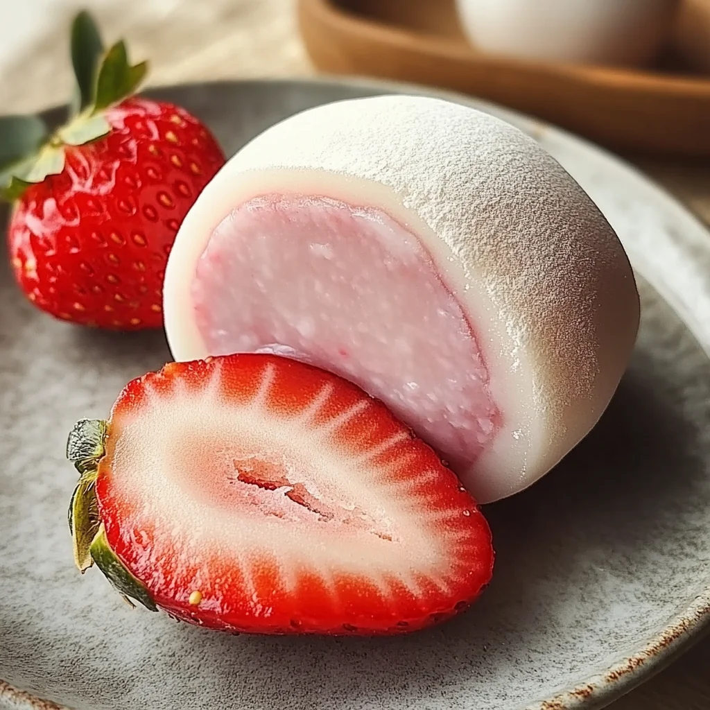 Mochi Strawberry (Chewy Strawberry-Filled Japanese Treat)
