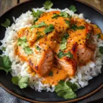 Oven-Roasted Salmon & Rice with Coconut Tomato Sauce