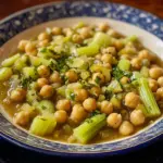 Quick-braised celery and chickpeas