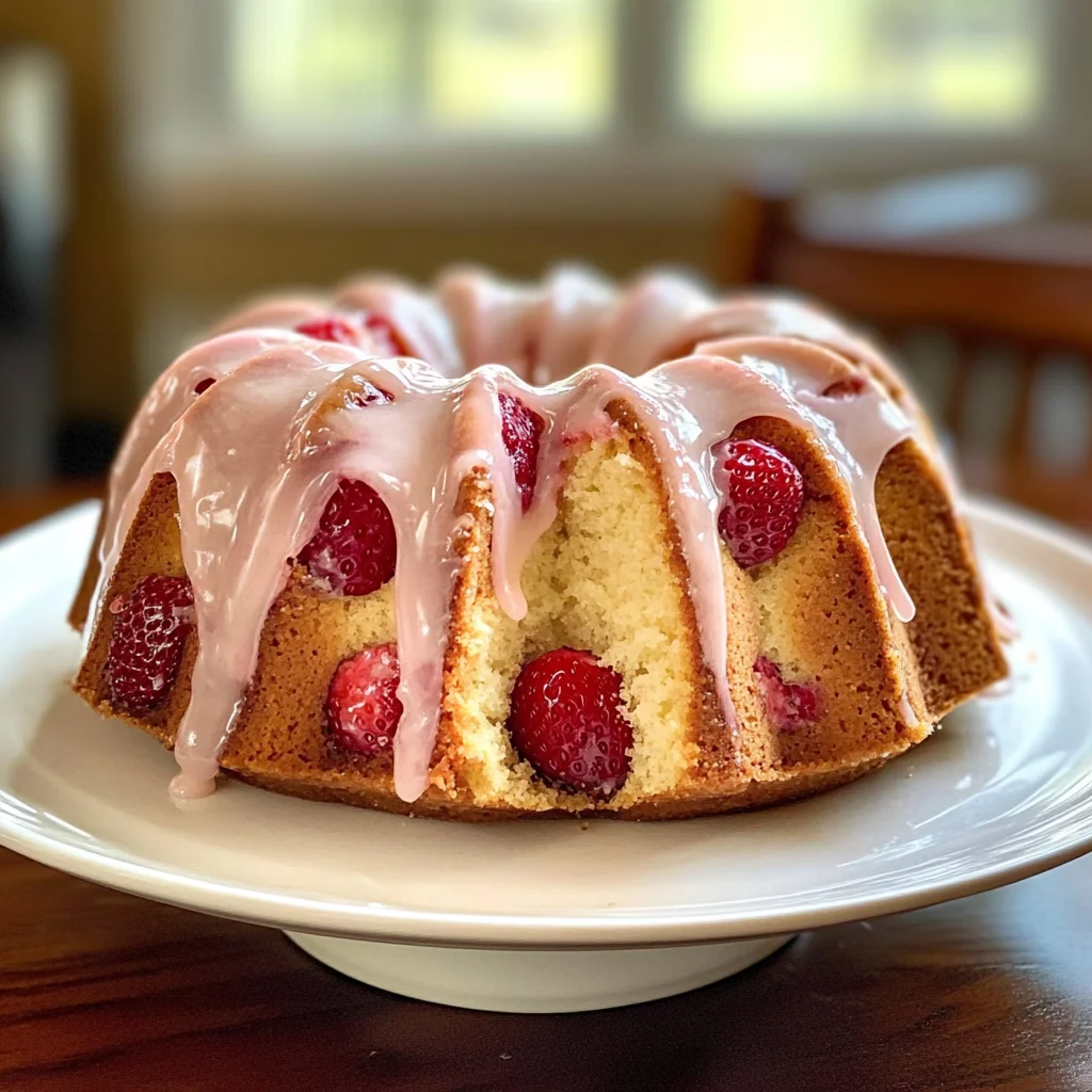 SOUR CREAM STRAWBERRY BUNDT CAKE