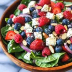 Spinach Berry Salad with Sweet Poppy Seed Dressing