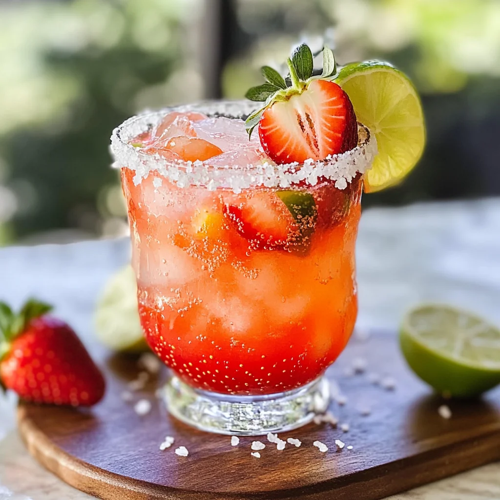 Strawberry Lime Mocktail Margarita