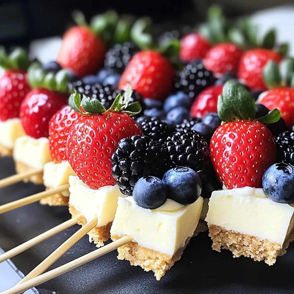Berry Cheesecake Dessert Kabobs