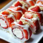 Creative & Cute Strawberry Shortcake Sushi Roll Dessert Recipe