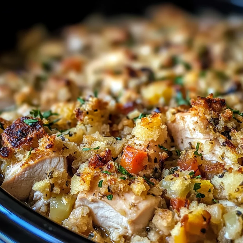 Crock Pot Chicken and Stuffing Dinner