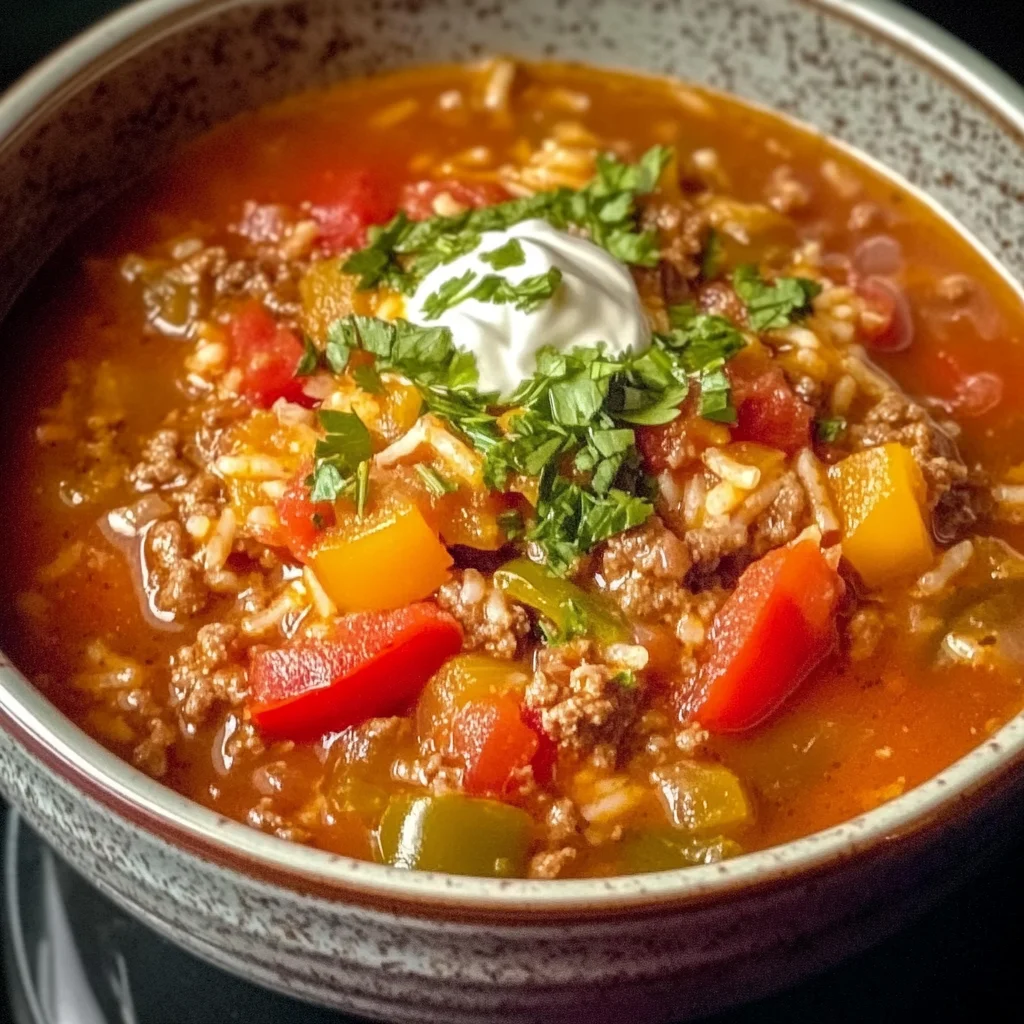 Crock Pot Stuffed Pepper Soup