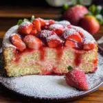Easy Strawberry Cake with Strawberry Sauce