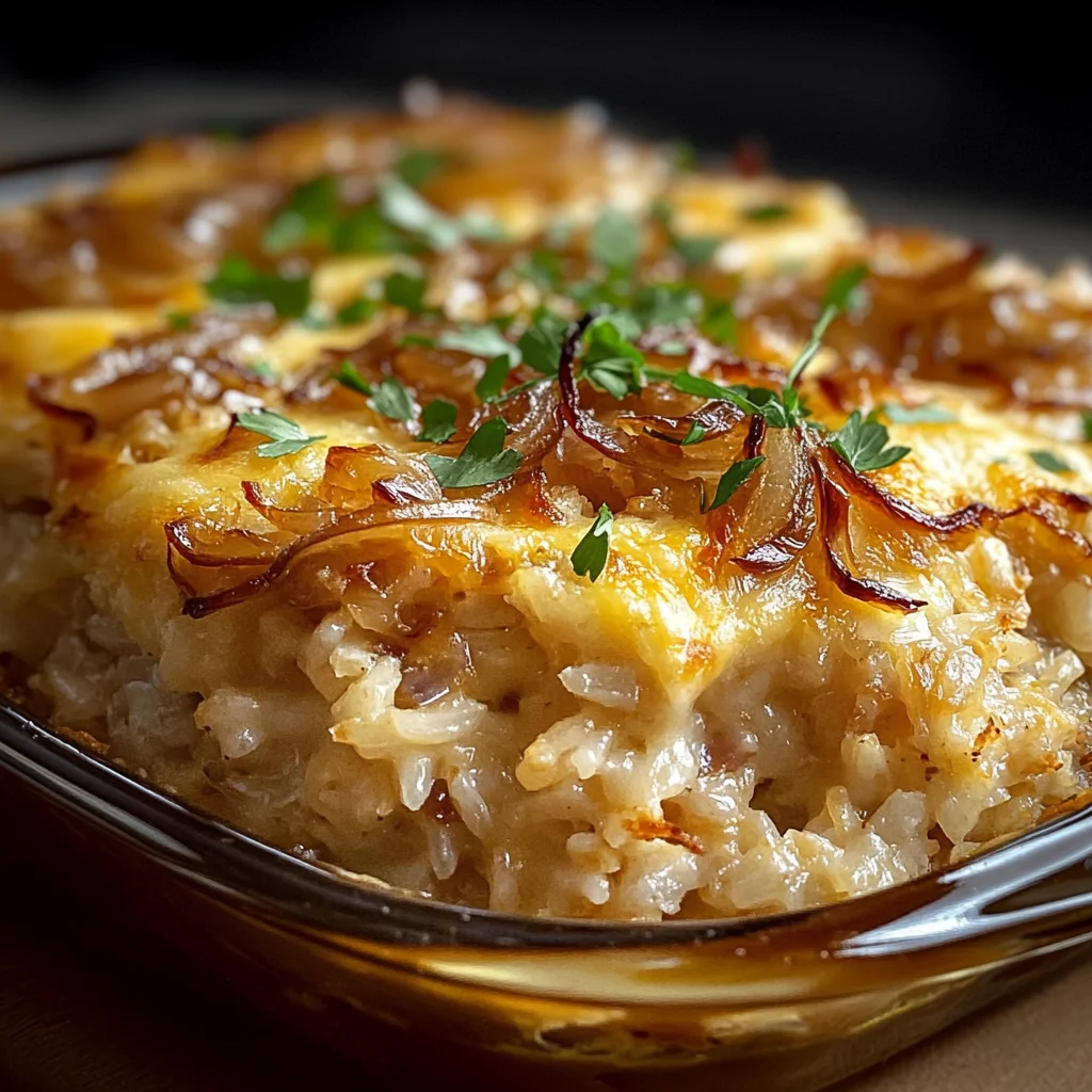 French Onion Chicken Rice Casserole