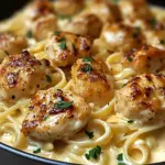 Garlic Butter Chicken Bites with Creamy Parmesan Pasta: An Incredible 7-Step Recipe