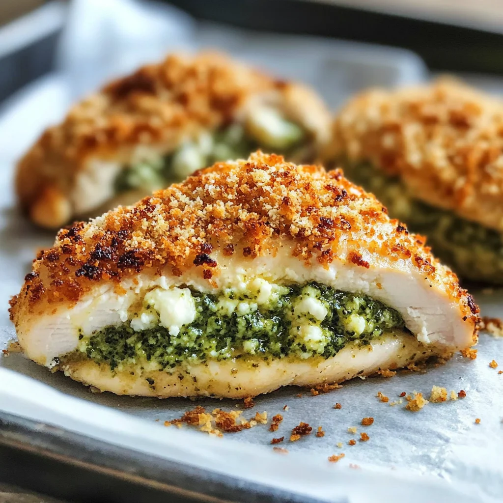 Healthy Pesto Stuffed Chicken Breast