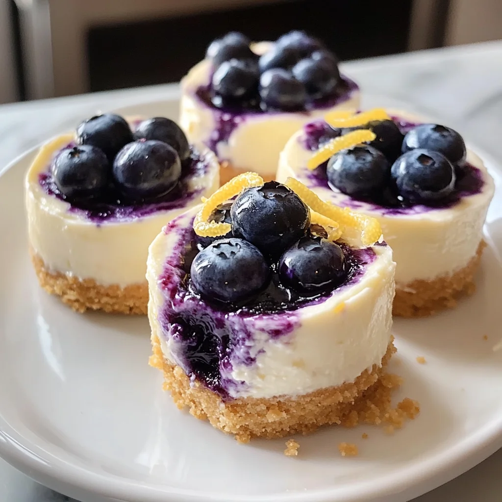 Juicy Mini Lemon Blueberry Cheesecakes