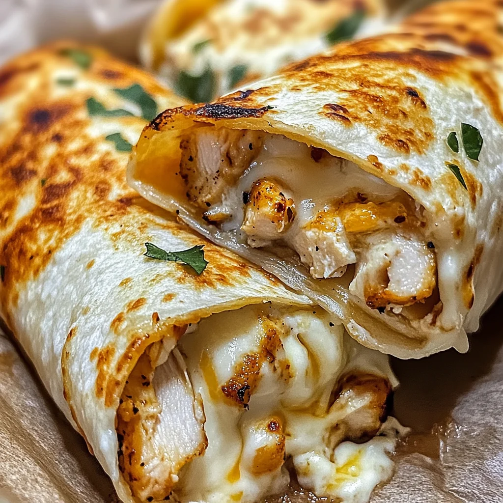 Ooey-Gooey Cheesy Garlic Chicken Wraps You’ll Love!