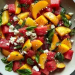 Refreshing and Juicy Watermelon Peach Salad for Hot Summer Days