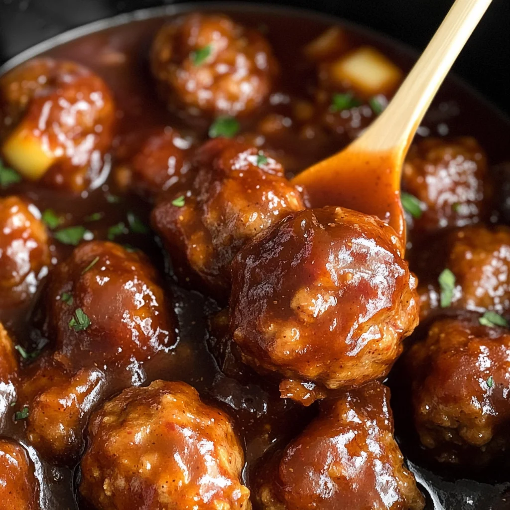 Slow Cooker Apple Butter Meatballs