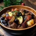beef Stew with Turkey Bacon, Apples, and Prunes
