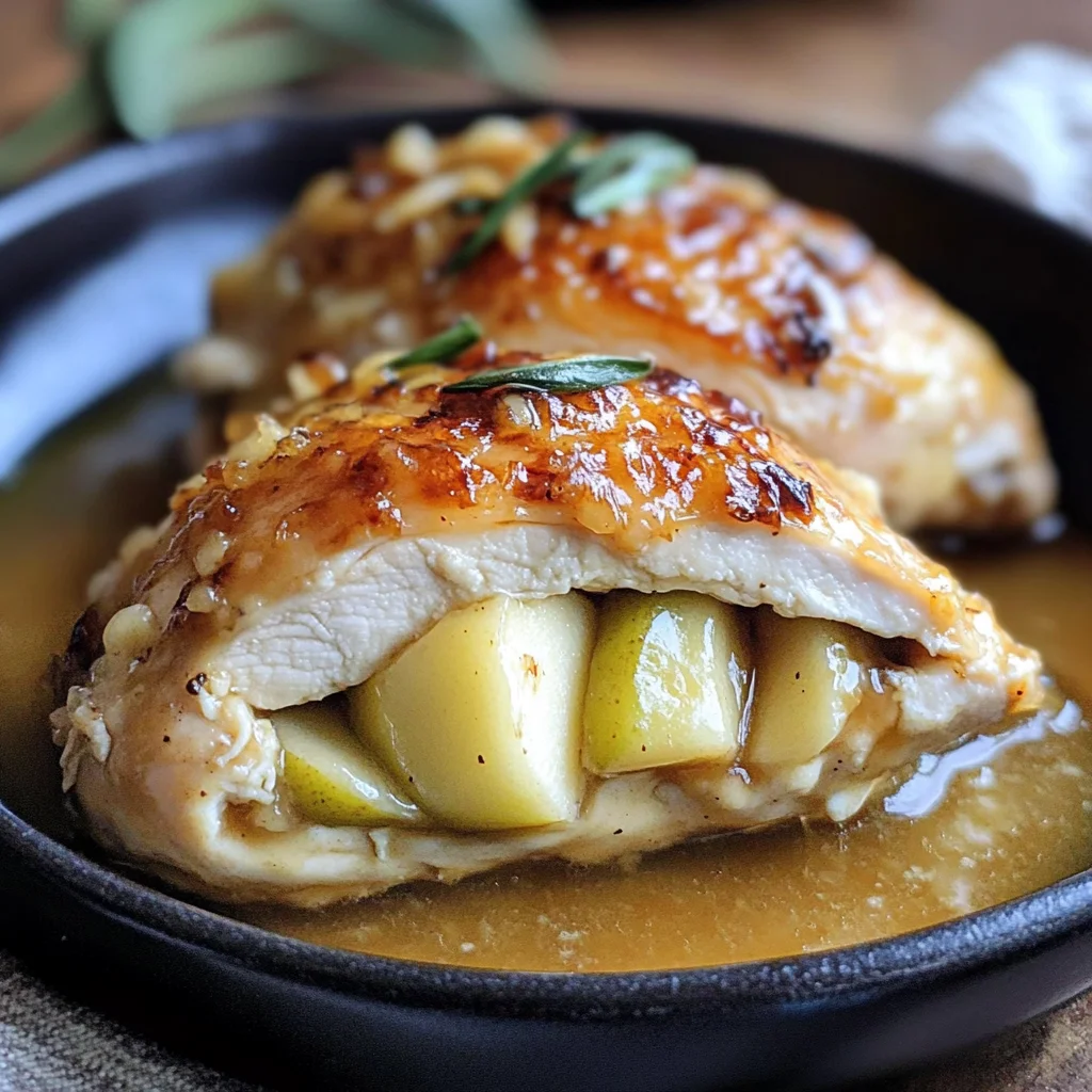 Apple and Brie Stuffed Chicken with Maple Dijon Glaze