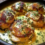 Bobby Flay Chicken Thighs with Creamy Garlic Sauce