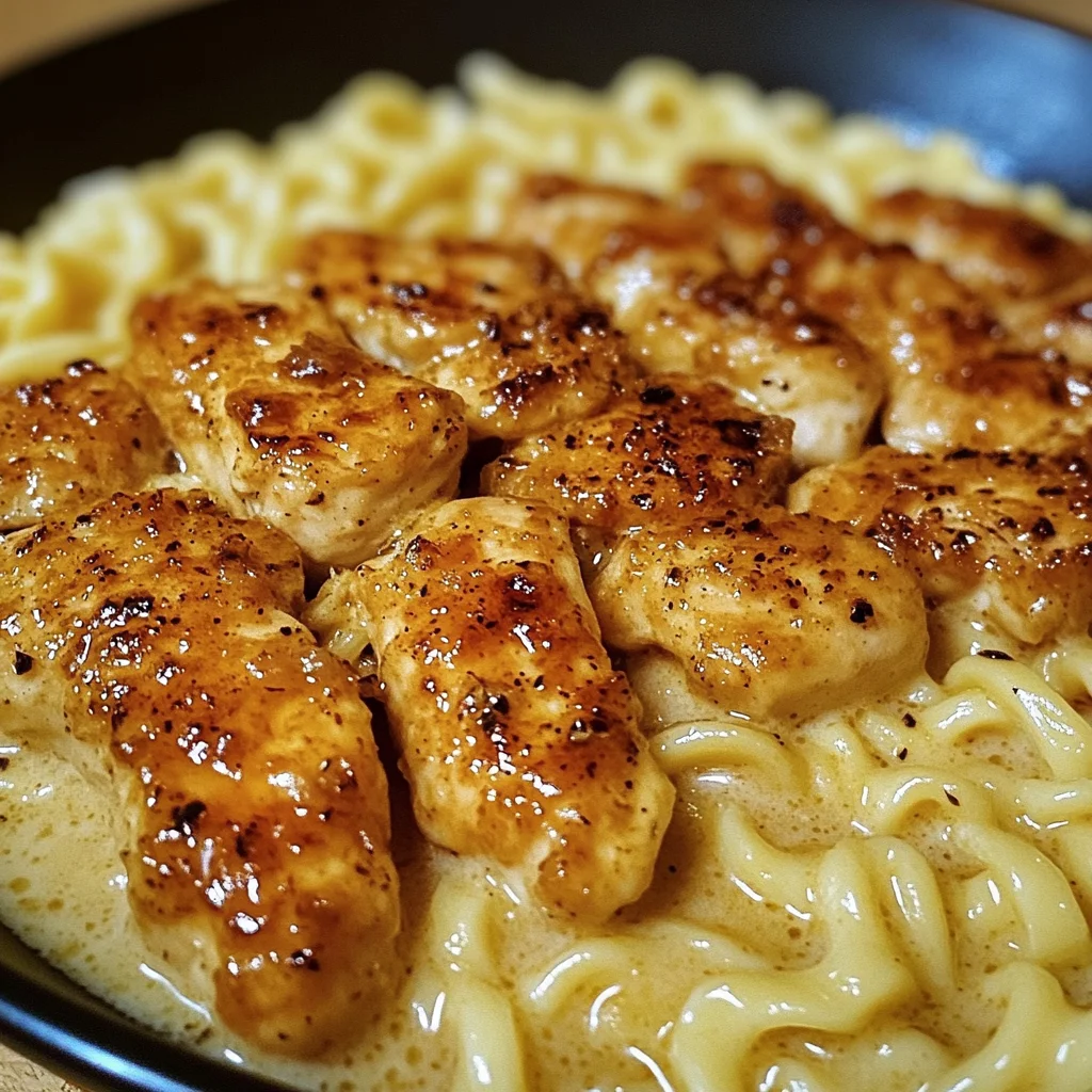 Cafeteria Noodles With Garlic Butter Chicken Bites