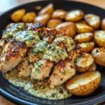 Coconut Herb Chicken Alfredo with Crispy Potatoes