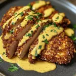 Crispy Pretzel Crusted Chicken with Cheddar Mustard Sauce Recipe