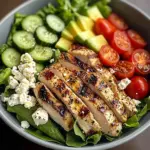 Grilled Chicken Avocado Feta Salad Bowl