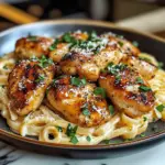 Honey Pepper Chicken with Garlic Butter Pasta
