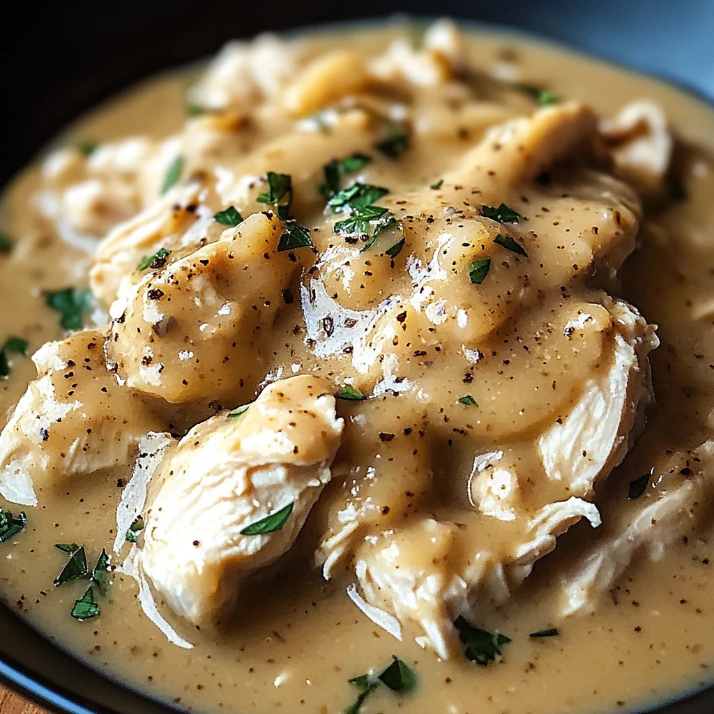 Slow Cooker Creamy Chicken & Gravy