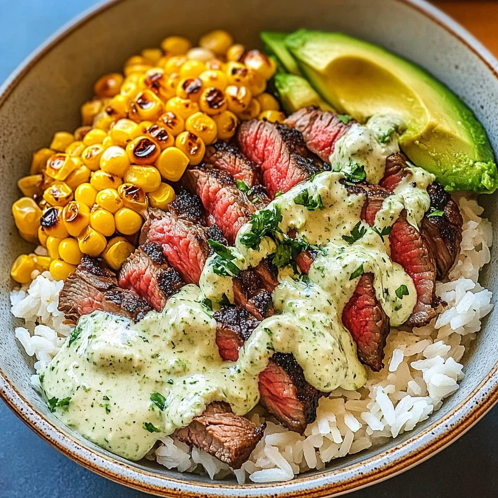 Steak, Avocado, and Roasted Corn Bowl