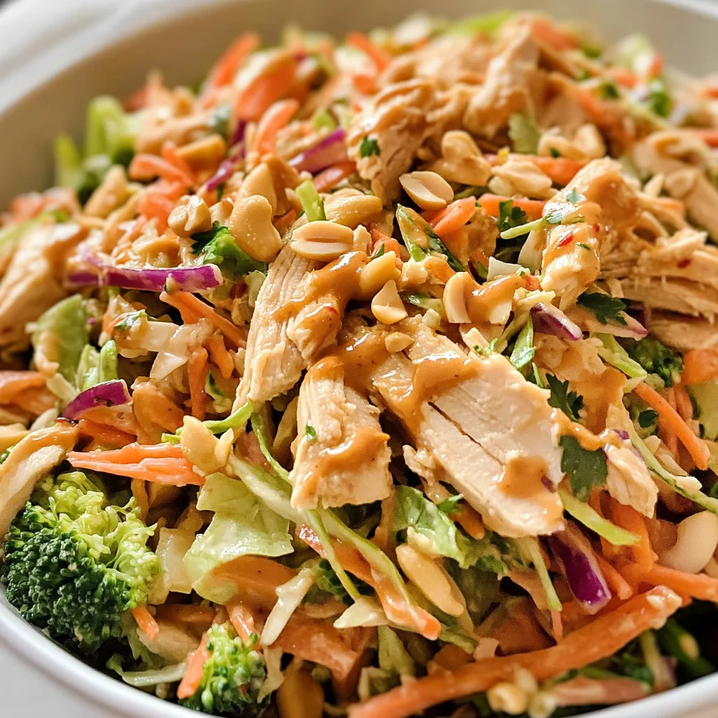 Thai Peanut Chicken Crunch Slaw Salad